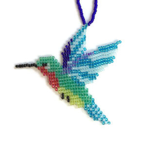 Handmade Bright Green Hummingbird Ornament